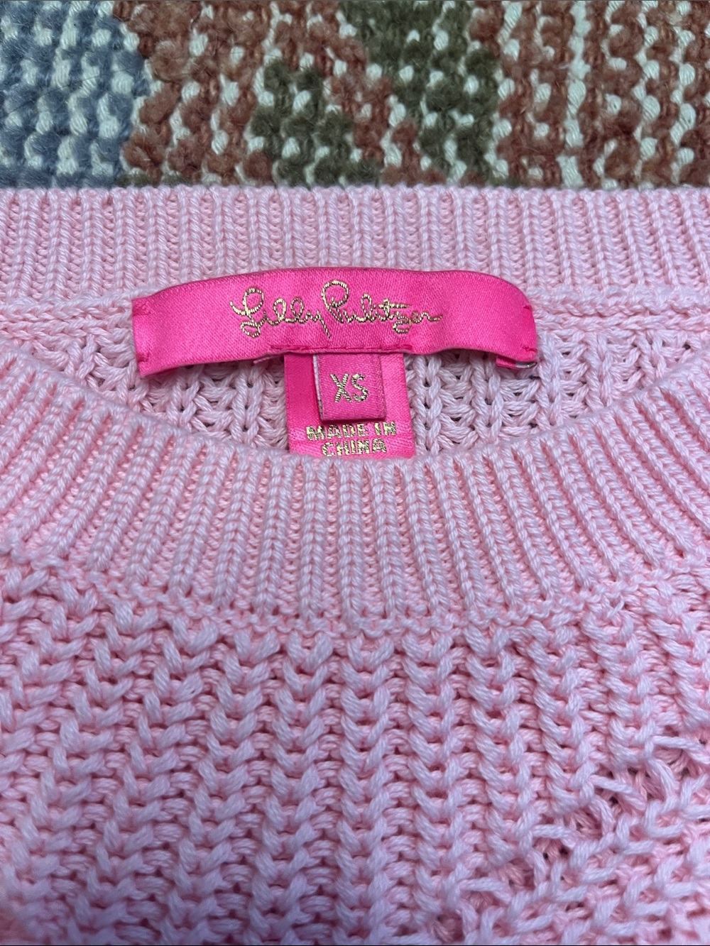 Lilly Pulitzer Bristow Sweater Soft Pink Knit Engineered Stitching XS - Picture 5 of 8